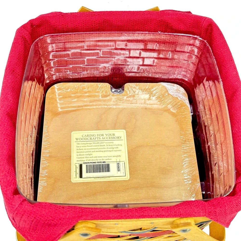 Longaberger AMERICAN‎ CELEBRATION PICNIC TOTE w/ Riser Liner Protector 2007